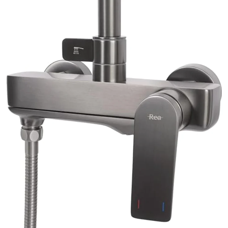 wohnwerk.idee Avalon Duschsystem, Duscharmatur mit Regendusche Ø 25 cm, Gold Matt Schwarz Grau Kupfer – Bild 7