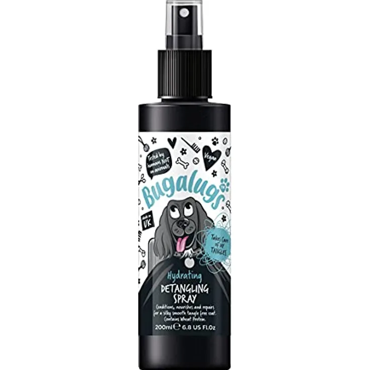 Bugalugs Fellentwirrer Entwirrungsspray, 200ml, pH-ausgeglichen, verschiedene Düfte, 3-in-1 Pflege für seidig-glattes Fell