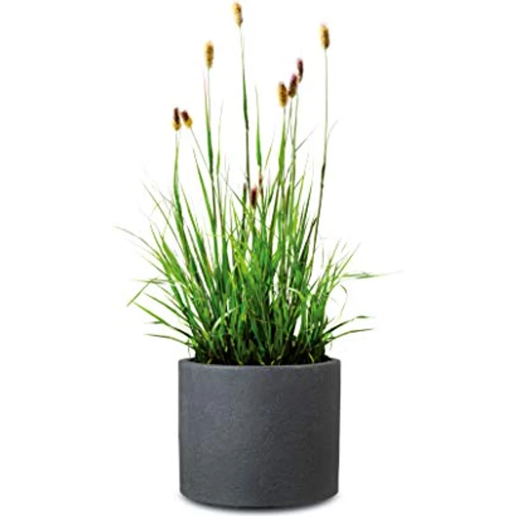 Scheurich Panzano 50, Pflanzgefäß/Blumentopf/Pflanzkübel, rund, Farbe: Schwarz-Granit, hergestellt mit recyceltem Kunststoff – Bild 3