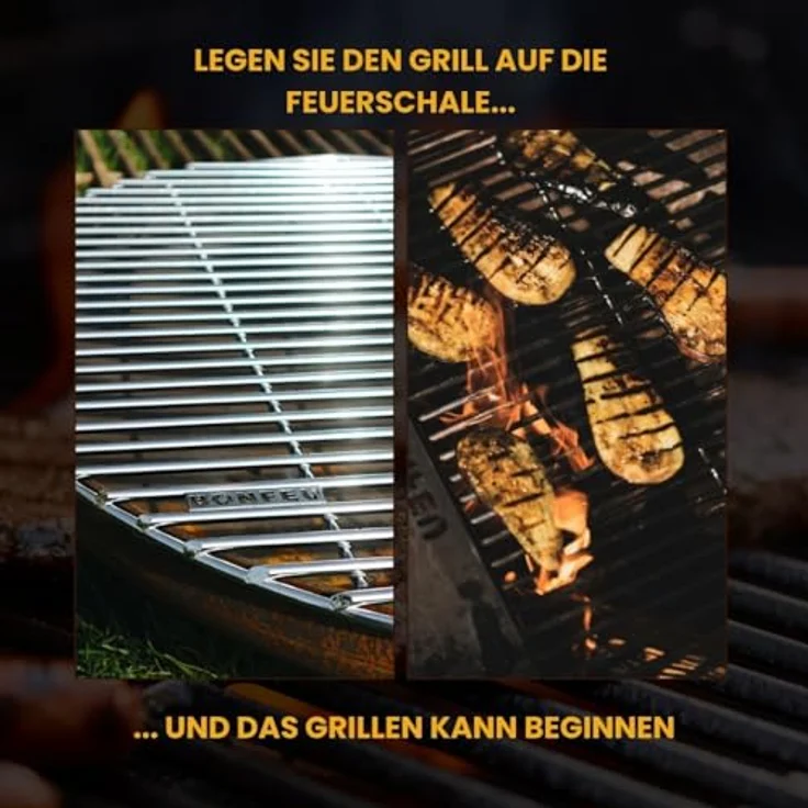 BonFeu BonGrill Grillrost - Plancha Grillplatte aus verzinktem Stahl, Ø100cm für Gasgrill, Feuerschale und Gartenkamin – Bild 5