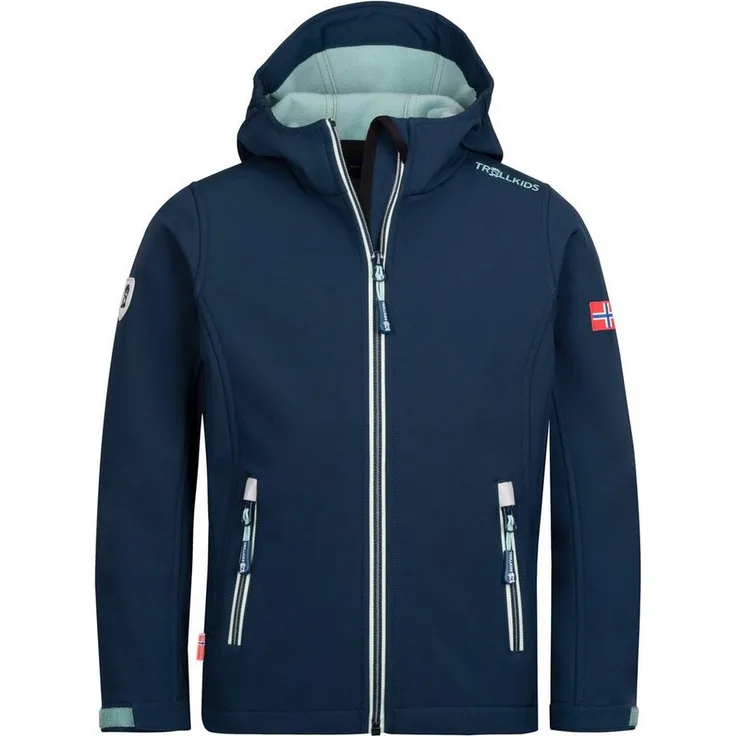 TROLLKIDS Softshelljacke KIDS TROLLFJORD JACKET, Modisch top und sportlich funktional, Unisex, blau