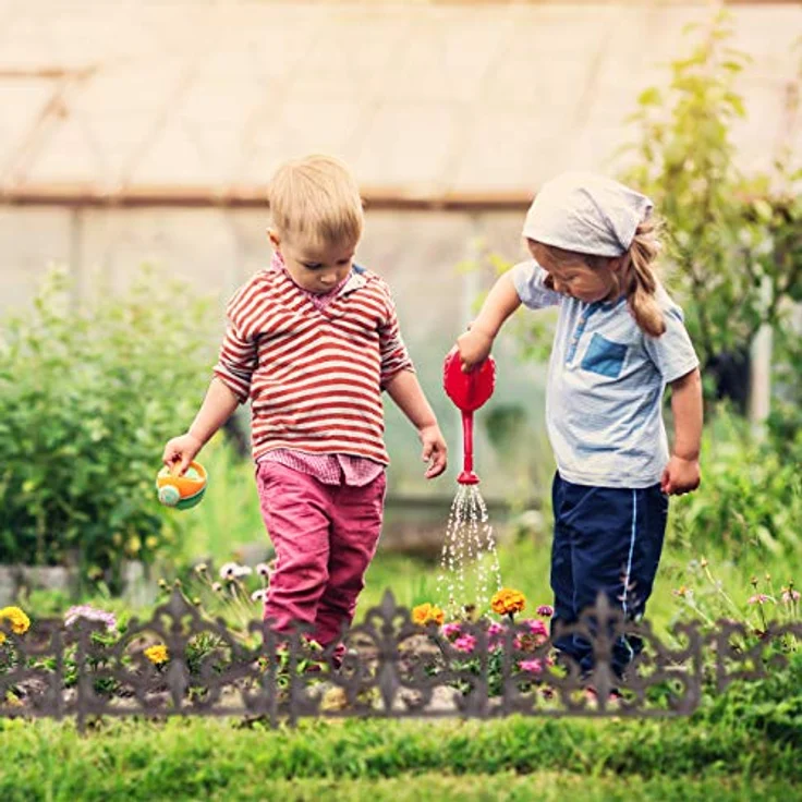 Relaxdays Beetzaun, Gusseisen, Vintage Design, einzeln, erweiterbar, Erdspieß, dekorativer Steckzaun, HxB 27x27cm, braun – Bild 3