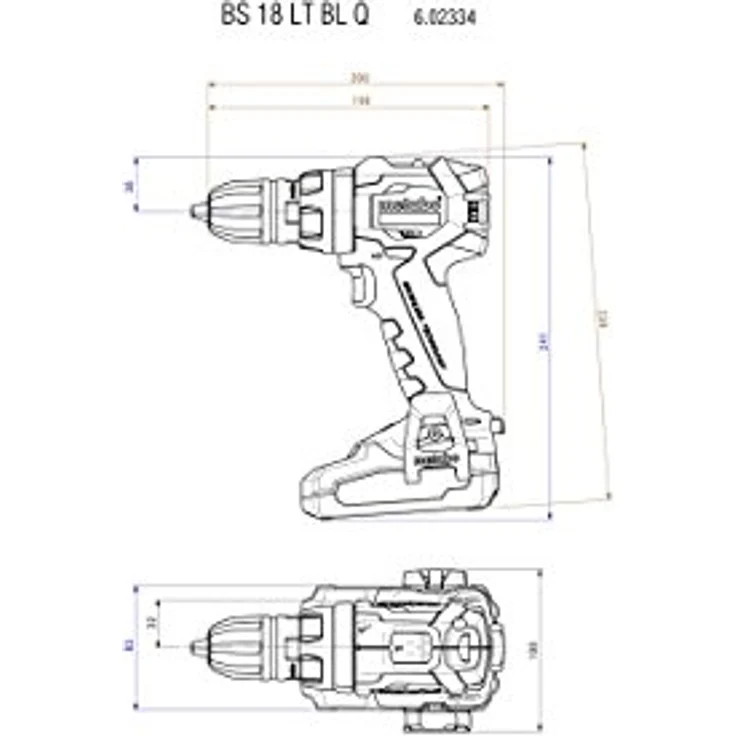 Metabo 602334800 Akkuschrauber BS 18 LT BL Q 18V, Bürstenlos mit Werkzeug-Schnellwechsel-Funktion - 2 CAS LiHD Akkupacks (18 V-4,0 Ah), Ladegerät und Transportkoffer – Bild 6