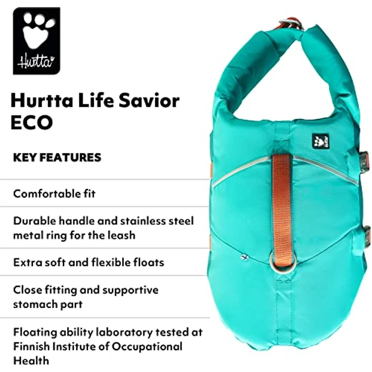 Hurtta Life Savior Eco peacock (XL, Hundemantel), Leichte Schwimmweste für Hunde – Bild 4