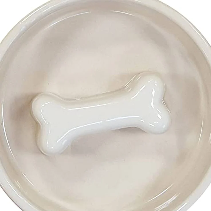Nobby 82440 Anti-Schlink-Napf Bone grau/Creme; verhindert zu schnelles Verschlingen, edle Optik, Ø 18 x 7 cm, 1,0 l – Bild 2