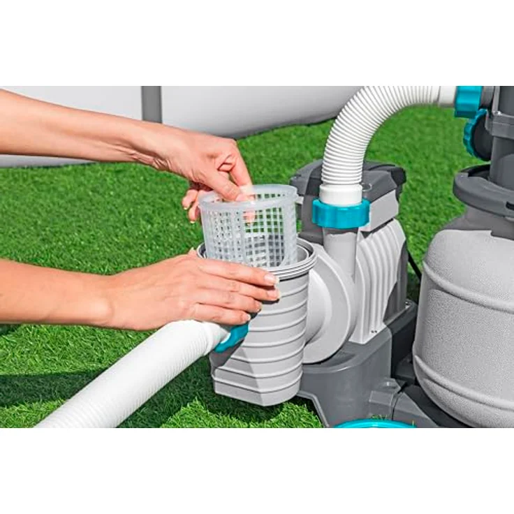 Bestway Sandfilteranlage 58515, Sandpumpe mit 6-Stufen-Regelventil und ChemConnect, für Pools bis 1600 l, 3028 l/h, korrosionsbeständig – Bild 6