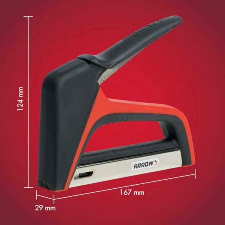 Arrow Handtacker T21X, ergonomischer Tacker für Feindrahtklammern 6 mm - 12 mm, präzise Einhandbedienung und Füllstandsanzeige – Bild 5