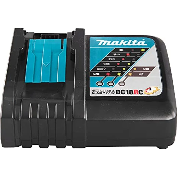 Makita DC18RC Ladegerät für Li-Ion Akkus, Schnellladegerät für 7.2V - 18V mit intelligenter Ladetechnologie und Kühlgebläse – Bild 1