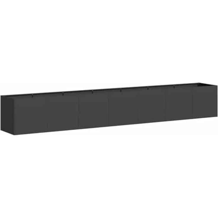 vidaXL Pflanzkübel Schwarz 280x40x40 cm Kaltgewalzter Stahl, Garten-Pflanzgefäß mit erhöhter Stabilität – Bild 1