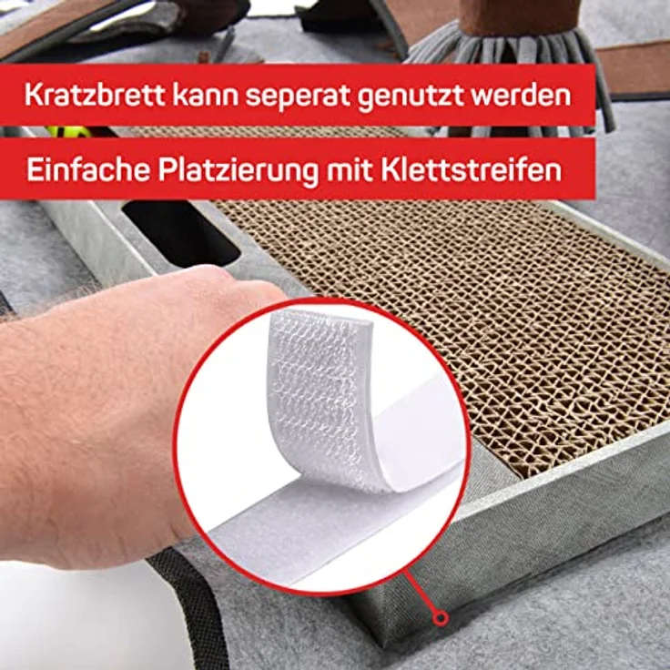 CanadianCat Company | Katzenspielteppich COLEEN, Intelligenzspielzeug für Katzen, interaktive Beschäftigung, Spielmatte, grau/braun, 110 x 90 cm – Bild 4