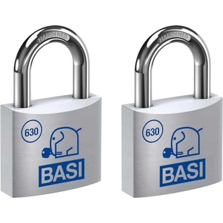 BASI Vorhängeschloss Vorhangschloss, Spar-Set 2-tlg, Aluminium, verschiedenschließend, 2er Set, Breite 60 mm, 4 Schlüssel – Bild 1