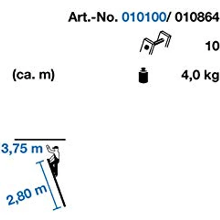 KRAUSE Corda Anlegeleiter - 10 Sprossen, Arbeitshöhe 3,75 m – Bild 6