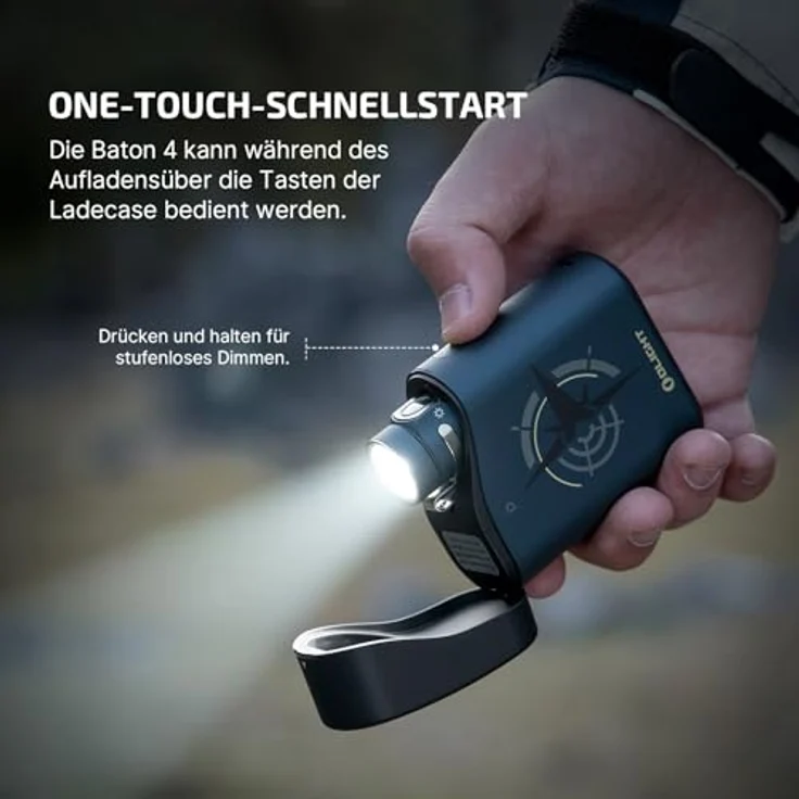 OLIGHT Baton 4 Kit, LED Taschenlampe aufladbar mit dimmbarem Ladecase, 1300 Lumen, 170m Leuchtweite, IPX8 wasserdicht, bis zu 190 Tagen Laufzeit – Bild 5