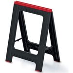 Prosperplast Werkbank Kistenberg Werkstattbock TITAN KTIS8060, belastbar bis 350 kg, Schwarz mit roten Akzenten, klappbar