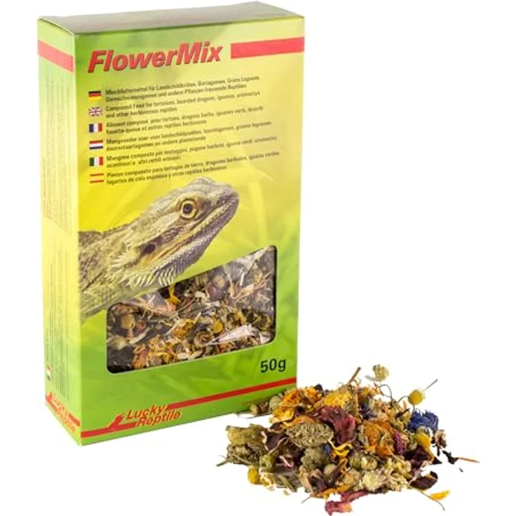 Lucky Reptile Flower Mix, Blüten-Mischung für Pflanzen fressende Reptilien, 50 Gramm, reich an natürlichen Vitaminen und Rohfaser – Bild 2