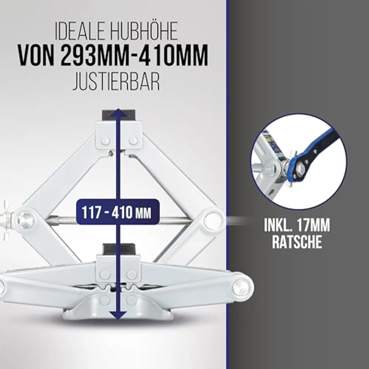 alca Wagenheber Autolift Ratschet 2t, Scherenwagenheber mit Hubbereich 115-410 mm, leicht und stabil – Bild 6