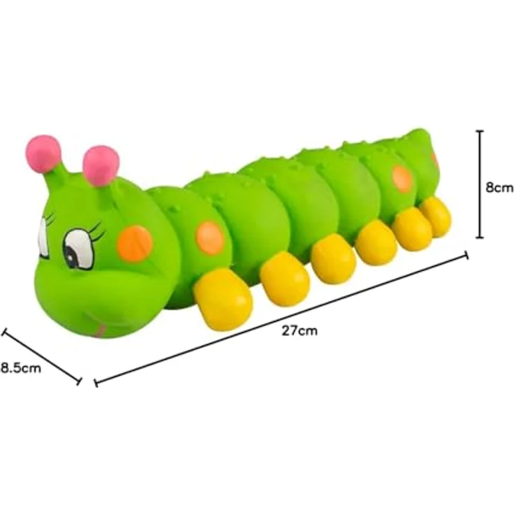 duvoplus, Chenille aus Latex, 27 x 8,5 x 8 cm, Grün, Spielzeug, Grün, Hund – Bild 2