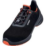 Uvex 1 G2 Halbschuh, Sicherheitsschuhe S2 SRC, Arbeitsschuhe für Damen & Herren, Schwarz/Orange, Größe 44