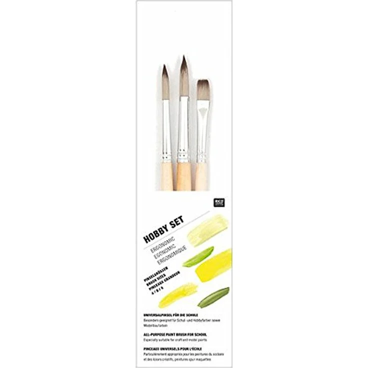 Rico Design Pinsel Hobby Set 3-tlg., ergonomisches Malerpinsel-Set – Bild 2
