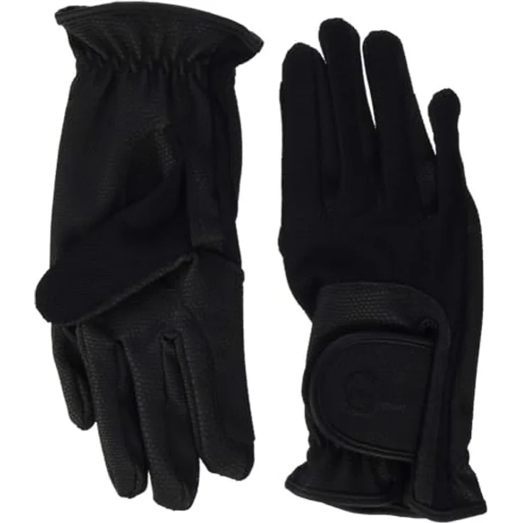 Covalliero Handschuhe Summer Tech Nubukoptik, luftige Reithandschuhe mit griffiger Handfläche, schwarz, XS