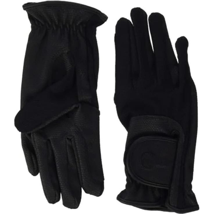 Covalliero Handschuhe Summer Tech Nubukoptik, luftige Reithandschuhe mit griffiger Handfläche, schwarz, XS – Bild 1