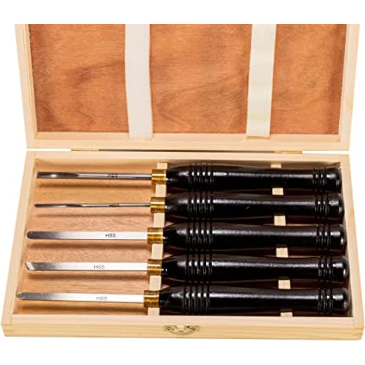 5 x Profi HSS Drechselmesser Satz Drechseleisen Drechselbank Drechselbeitel Midi – Bild 2