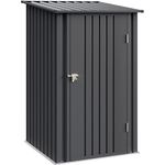 STEELSØN Metall Gerätehaus Timir, Gartenhaus mit Pultdach, Schiebetür Geräteschuppen anthrazit 0,6mm Zinkstahlrahmen