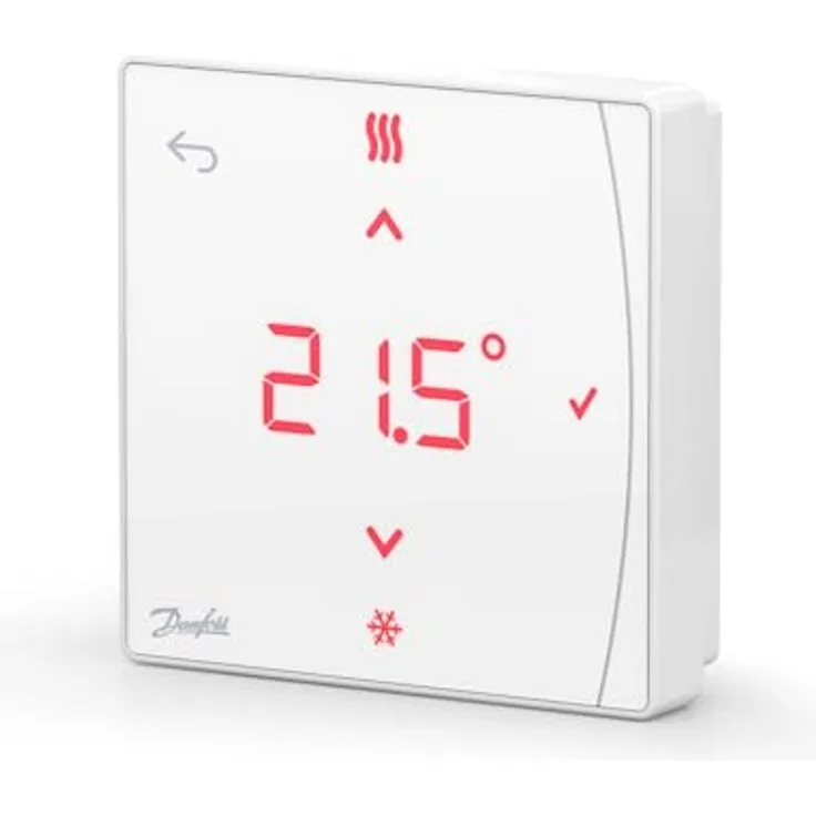 Danfoss Icon 2 Raumthermostat 24V, Unterputz mit LED-Display, weiß – präzise Regelung für Fußbodenheizung, kompatibel mit 24V Systemen, einfache Montage in 60-mm-Dose