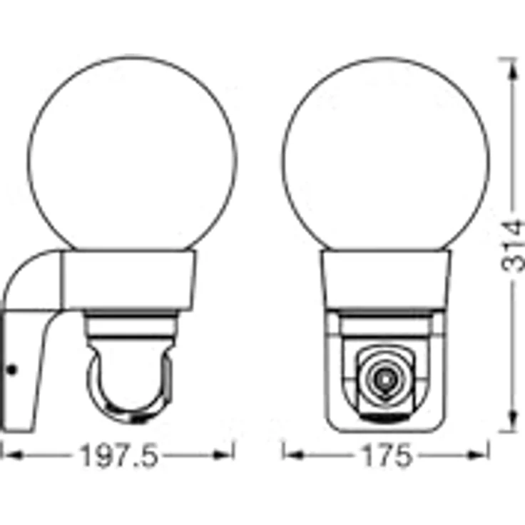 Osram SMART+ Outdoor-Wandleuchte mit Kamera, E27-Sockel, IP44, WLAN-Steuerung, integrierter Lautsprecher und Memory Card – Bild 3