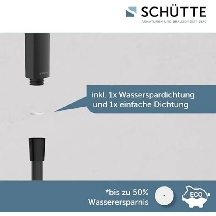 Schütte Handbrause 'Samoa Rain', mattschwarz, Ø 13 cm, 3 Strahlarten, Antikalk-Noppen, 50 % Wassersparend – Bild 2