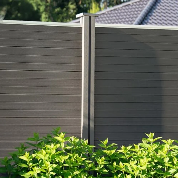 HOME DELUXE Zaunpfosten Nutleiste DINA, 6er Set aus hochwertigem Gummi, anthrazit, für WPC- und Aluminiumpfosten, einfaches Stecksystem – Bild 3