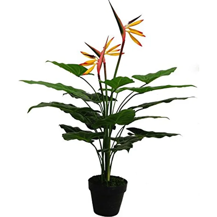 Leaf Kunstpflanze Blattpflanze grün orange gelb rot 70cm