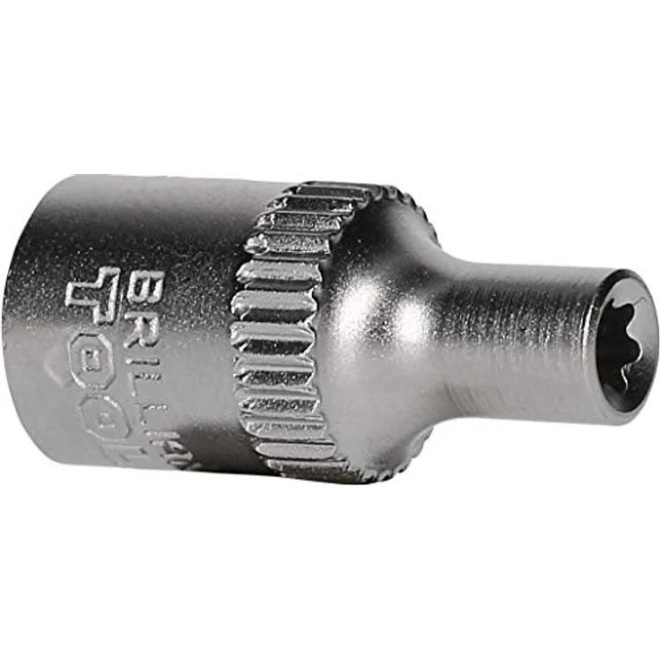 Brilliant Tools Bit- und Steckschlüsselset BT020960, 1/4" Torx-E-Stecknuss E4, Chrom-Vanadium-Stahl, matt verchromt – Bild 5