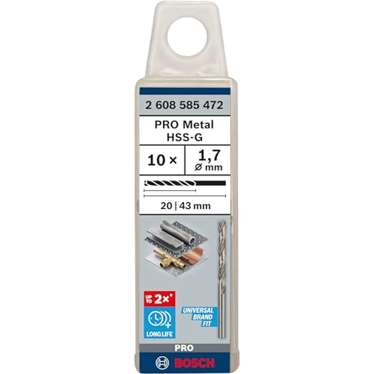 Bosch Professional Metallbohrer HSS-G geschliffen (10 Stück, Ø 1,7 mm) - Preisvergleich – Bild 2