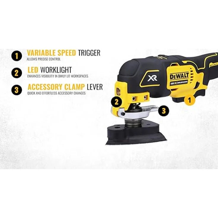 DeWalt DCS 356 N-XJ Akku Multitool Oszillierer 18 V Brushless - ohne Akku, ohne Ladegerät – Bild 4