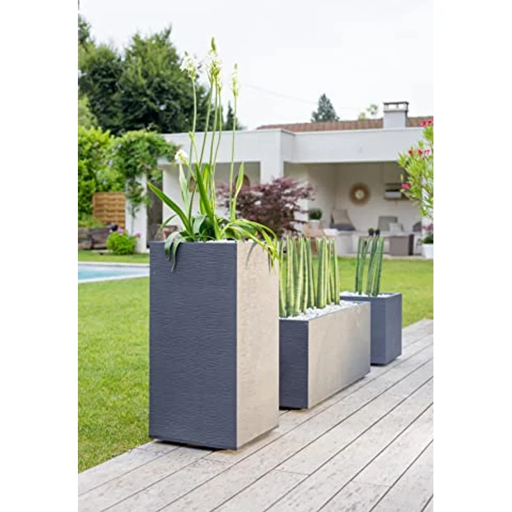 ONDIS24 Pflanzkübel Vulkan "Pierre", 100 cm graphit, 98 L Volumen, UV- und witterungsbeständig, frost- und bruchunempfindlich – Bild 2