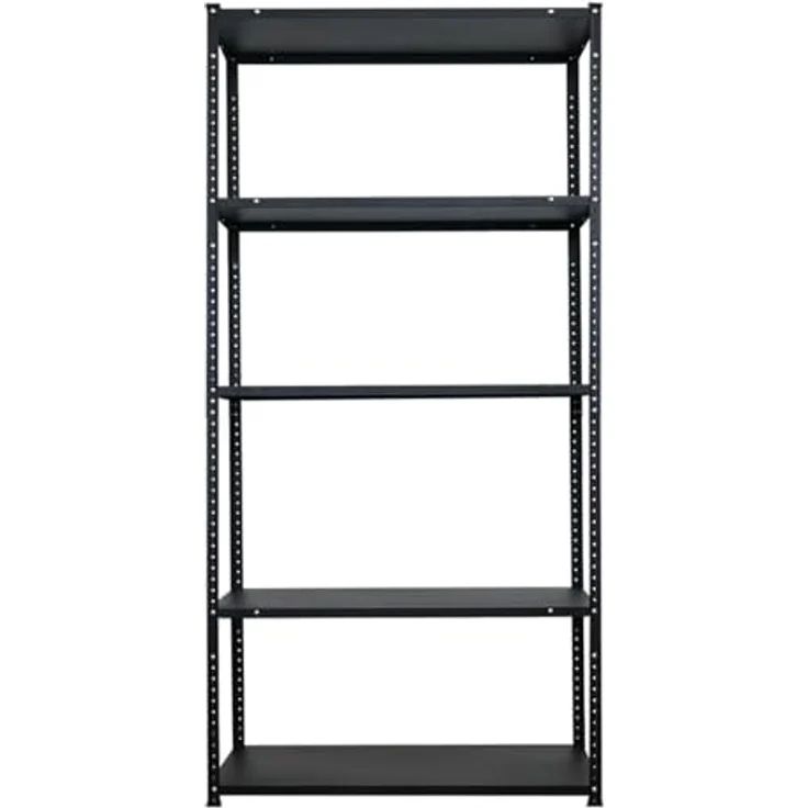 Proregal Metallregal Schraubregal Haldor, 180 x 90 x 40 cm, 5 höhenverstellbare Böden, Traglast 100 kg pro Boden, Schwarz – Bild 6