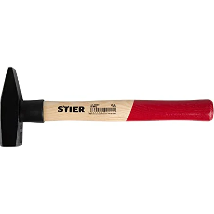 STIER Schlosserhammer Robust, 300 g, mit Stielschutz, DIN 1041, Eschenstiel, Abrisshammer, Hammer – Bild 3