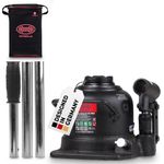 HEYNER Wagenheber Doppelhub-Unterstellheber hydraulik10t extra flach für SUV/PKW, max. Hubhöhe: 22.5 cm, robuste Qualität, doppelter Hubkolben, kompakte Größe, Aufbewahrungstasche - HEYNER