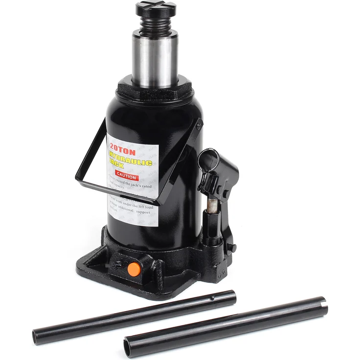 Wiltec Hydraulischer 20t Flaschen-Wagenheber, Stempelwagenheber mit Slow down Funktion, Autoheber 244-449 mm