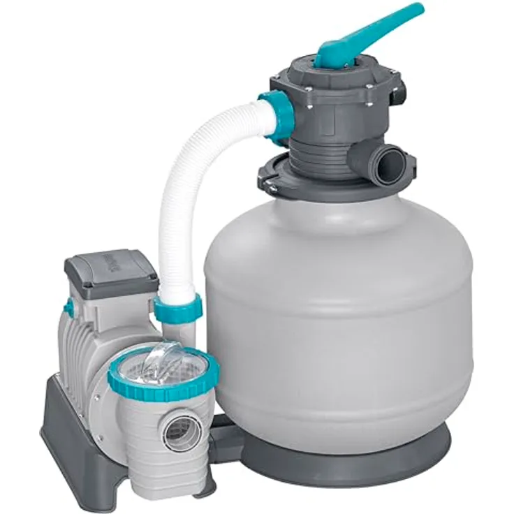 Bestway Sandfilteranlage 7.570 l/h für Pools bis 60.500 l, mit 6-Wege-Ventil und Manometer