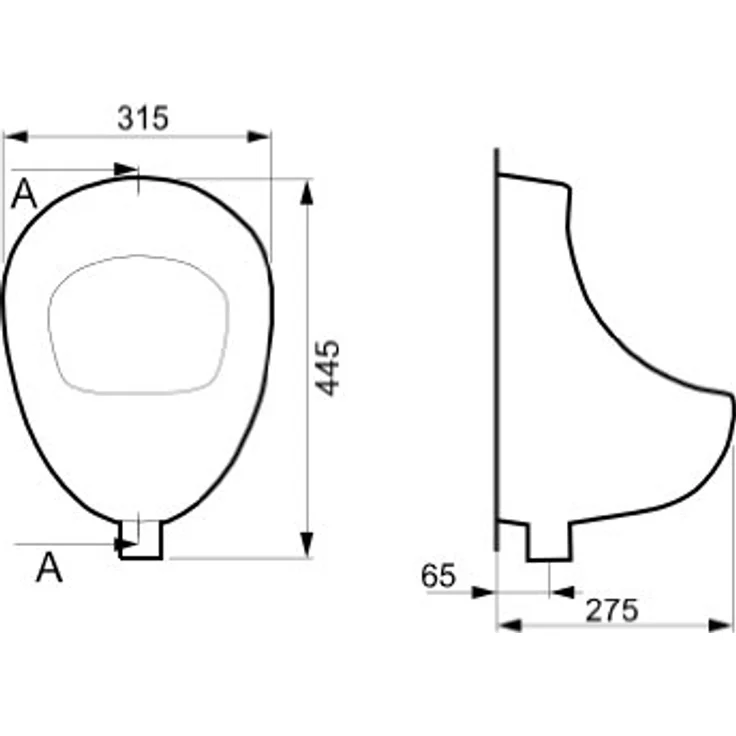 GCS URINAL PRESIDENT P101, Sanitärprodukt mit hochwertiger Verarbeitung, robust und in Weiß – Bild 3