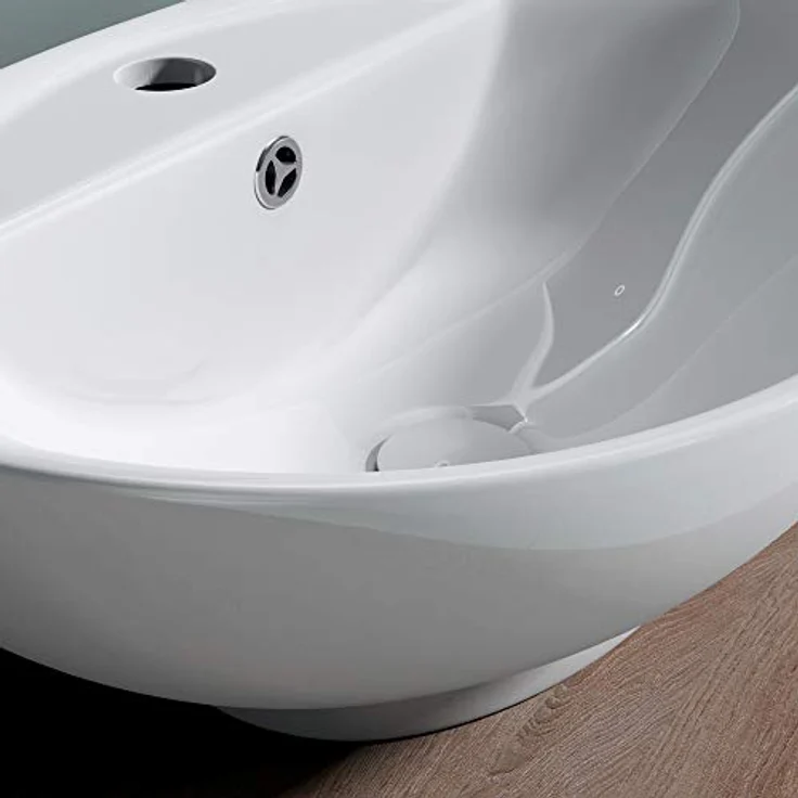 doporro Waschbecken Aufsatzwaschbecken Keramik Brüssel302, Design Keramikwaschbecken, hochreine Sanitärkeramik, Wasser sparend, weiß – Bild 5