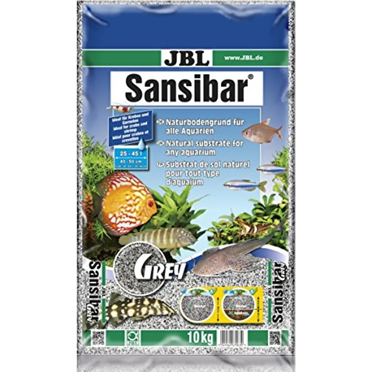 JBL GmbH & Co. KG Aquariensand Sansibar Grey, 10 kg feiner Aquarien-Sand in grau – Bild 1