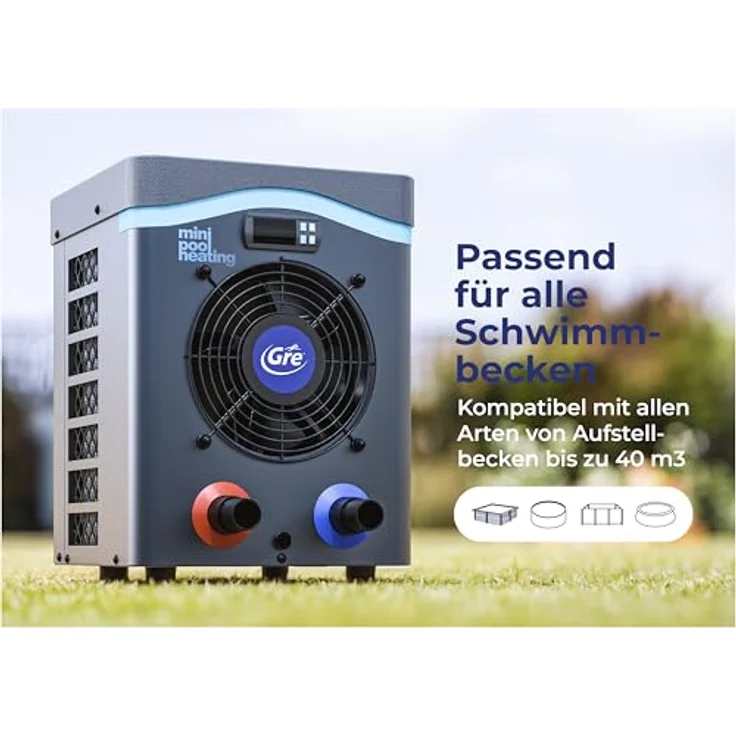 Gre HPM20 - Mini-Wärmepumpe für Aufbau-Pool bis zu 20 m3 – Bild 2