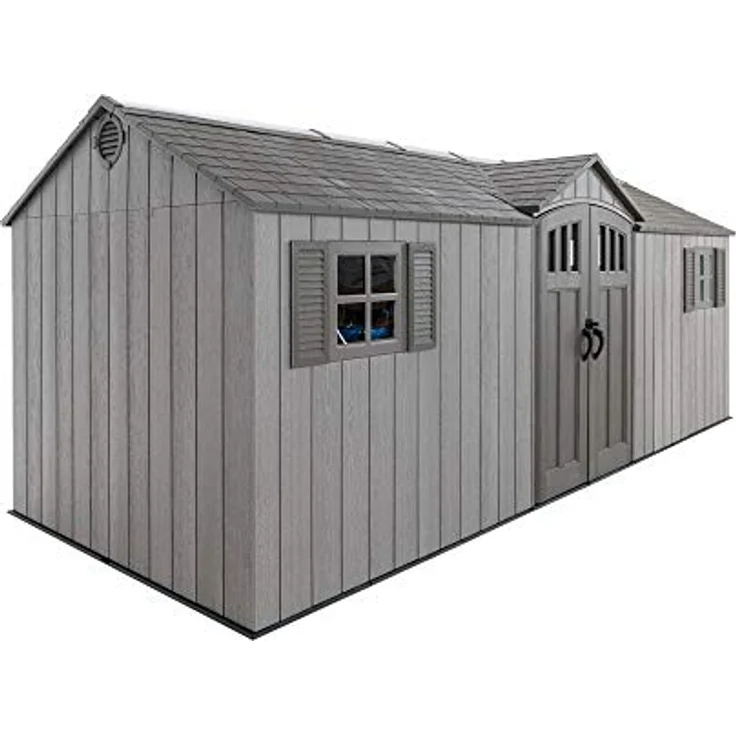 LIFETIME Kunststoff Gerätehaus Neptun | Dunkelgrau | 610x243x241 cm – Bild 4