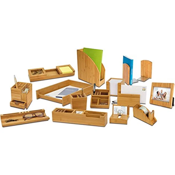 Wedo 61307 Briefständer Bambus, 2 Fächer, Maße 14 x 6,2 x 9 cm, im Geschenkkarton, braun – Bild 6