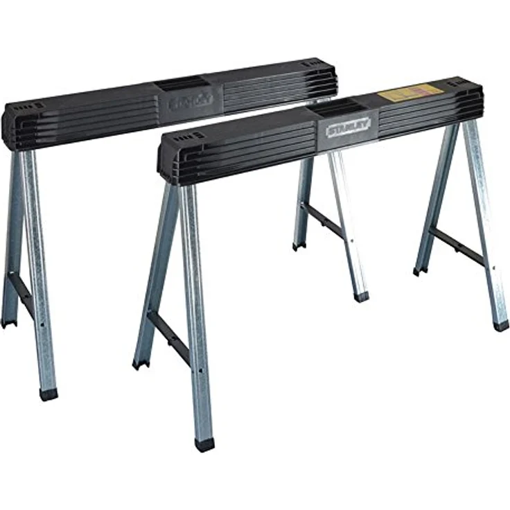 STANLEY 340 kg Metall-Klappsägebock, tragbare und langlebige Werkbanklösung, rutschfeste Gummifüße, 1-97-475 – Bild 1