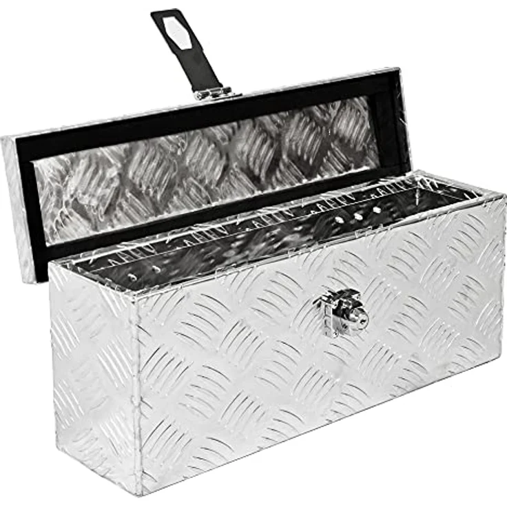 Trucky Truckbox D015, Deichselbox aus Aluminium, wasserdichte Werkzeugbox mit Schloss und Schlüssel, 50 x 14 x 20 cm – Bild 2