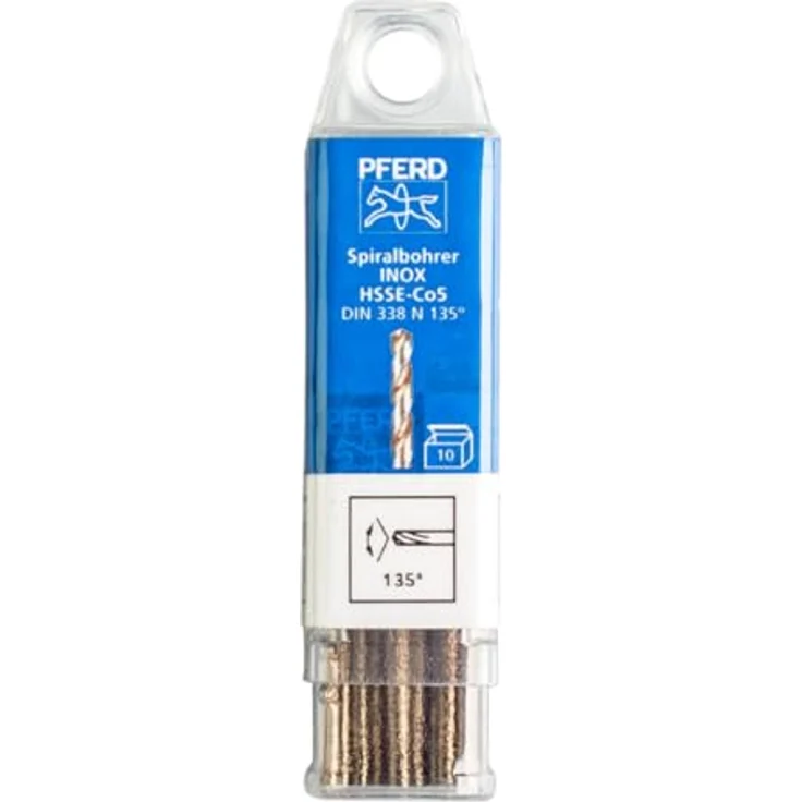 PFERD TOOLS Spiralbohrer INOX, 10 Stück | Ø 2 mm, HSS-E Co5 N, DIN 338, 135° – für zähe und harte Werkstoffe, Industriequalität – Bild 5